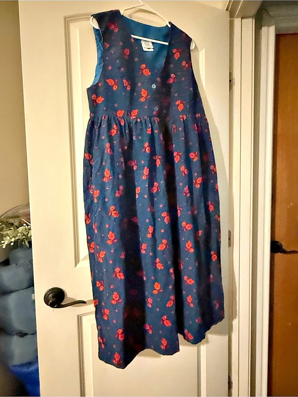 Laura Ashley Floral Maxi Dress Blue & Orange Size 14